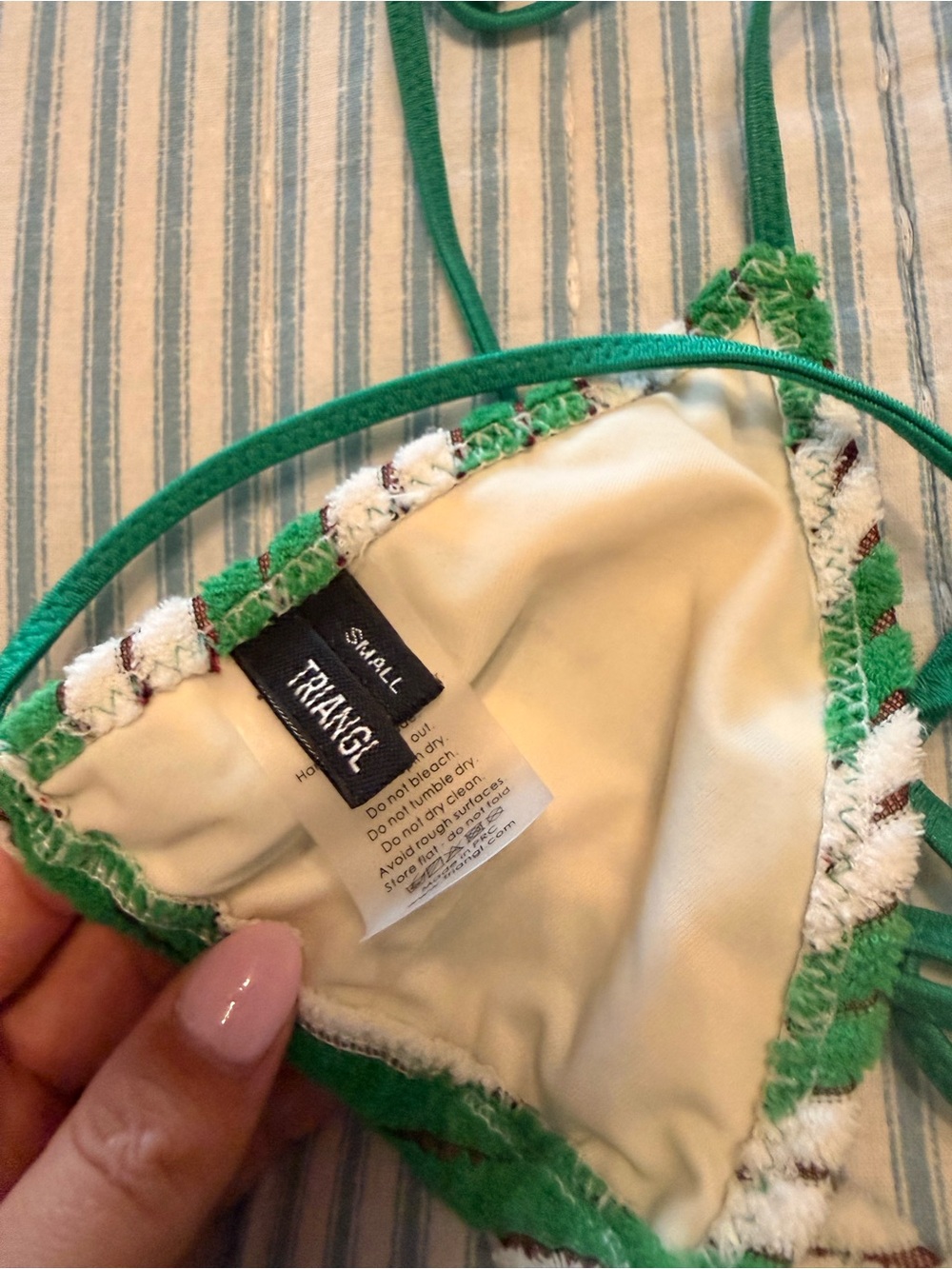 triangl Green and White Striped Bikini - Picture 6 of 6